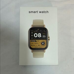 Smart Watch - Beige Strap, Gold Case